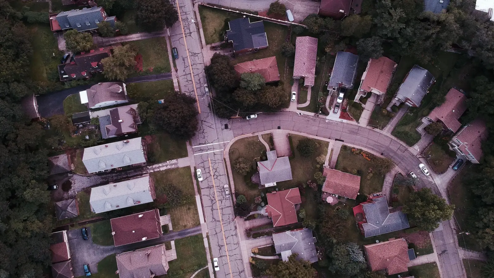 Aerial view of a suburban neighborhood in the Spring, Texas area